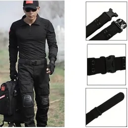 CEINTURE TACTIQUE MILITAIRE EN NYLON NOIR