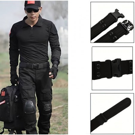 CEINTURE TACTIQUE MILITAIRE EN NYLON NOIR