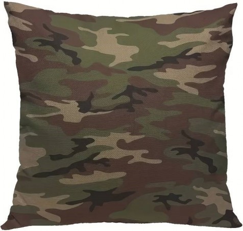 HOUSSE DE COUSSIN MILITAIRE CAMOUFLAGE WOODLAND (45x45cm)