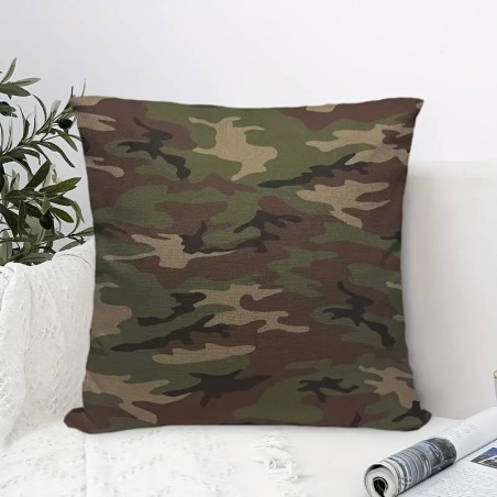 HOUSSE DE COUSSIN MILITAIRE CAMOUFLAGE WOODLAND (45x45cm)