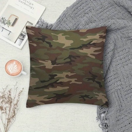 HOUSSE DE COUSSIN MILITAIRE CAMOUFLAGE WOODLAND (45x45cm)