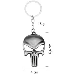 PORTE-CLÉ PUNISHER MÉTAL GRIS