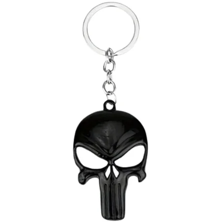 PORTE-CLÉ PUNISHER MÉTAL NOIR