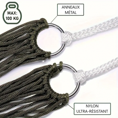 HAMAC EN CORDAGE NYLON VERT