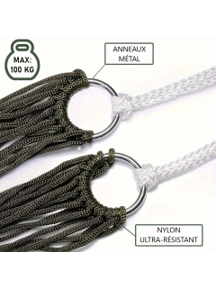 HAMAC EN CORDAGE NYLON VERT