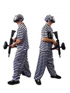 COSTUME DE PRISONNIER KLENT BLANC/NOIR