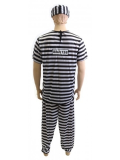 COSTUME DE PRISONNIER KLENT BLANC/NOIR