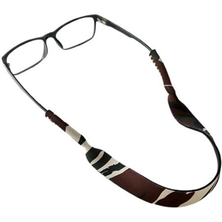 SANGLE DE LUNETTES NÉOPRÈNE CAMOUFLAGE WOODLAND FONCÉ