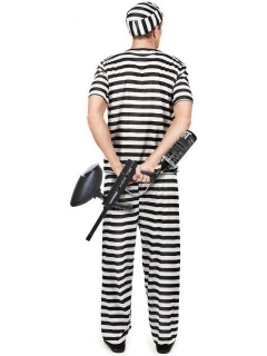 COSTUME DE PRISONNIER KLENT BLANC/NOIR