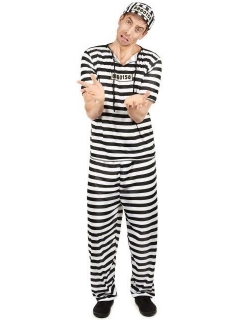 COSTUME DE PRISONNIER KLENT BLANC/NOIR