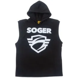 HOODIE À CAPUCHE SOGER SANS MANCHES NOIR