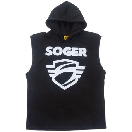 HOODIE À CAPUCHE SOGER SANS MANCHES NOIR