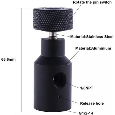 ADAPTATEUR ON/OFF 1 SORTIE POUR STATION DE REMPLISSAGE CO2 OU FLEXIBLE MAMBA