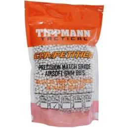 BILLES AIRSOFT TIPPMANN TACTICAL 6mm 0.25g BLANCHES (Sac 4000)