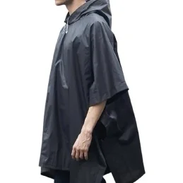 PONCHO IMPERMÉABLE EVA À CAPUCHE NOIR