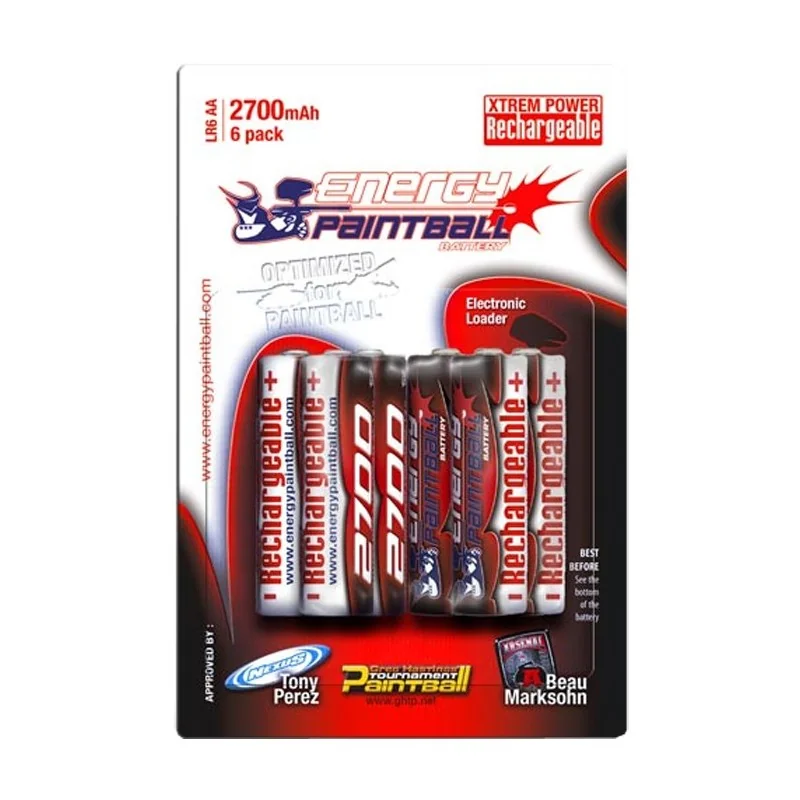 ACCU. ENERGY PAINTBALL 1.5V LR6 AA NIMH 2700 mAh (X6)