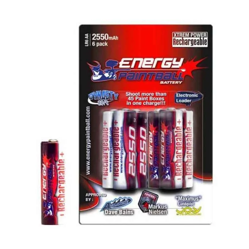 ACCU. ENERGY PAINTBALL 1.5V LR6 AA NIMH 2550 mAh (X6)