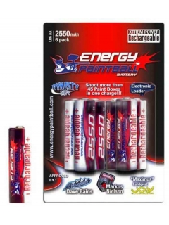 ACCU. 1,5 VOLTS ENERGY PAINTBALL (lot de 6)