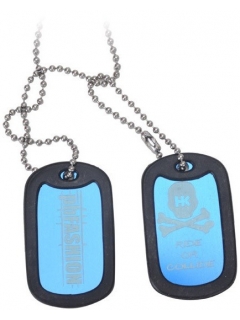 PENDENTIF DOG TAGS HK ARMY BLEU