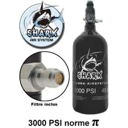 BOUTEILLE AIR SHARK ALU 0.8L + PRESET 3000 PSI HP