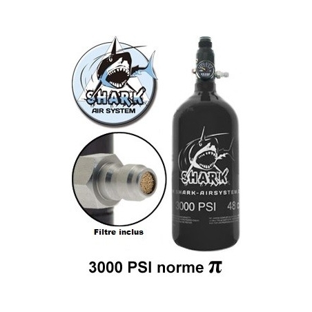 BOUTEILLE AIR SHARK ALU 0.8L + REGULATEUR 200Bar 