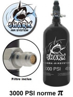 BOUTEILLE AIR SHARK ALU 0.8L + PRESET 3000 PSI HP