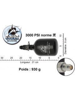 BOUTEILLE AIR SHARK ALU 0.4L + PRESET 3000 PSI HP