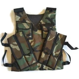 PLASTRON MULTI-POCHES CAMO WOODLAND