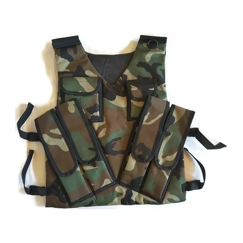 PLASTRON MULTI-POCHES CAMO WOODLAND