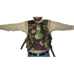 PLASTRON MULTI-POCHES CAMO WOODLAND