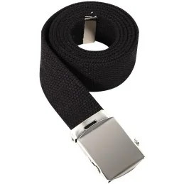 CEINTURE MILITAIRE NOIR (Boucle argentée)