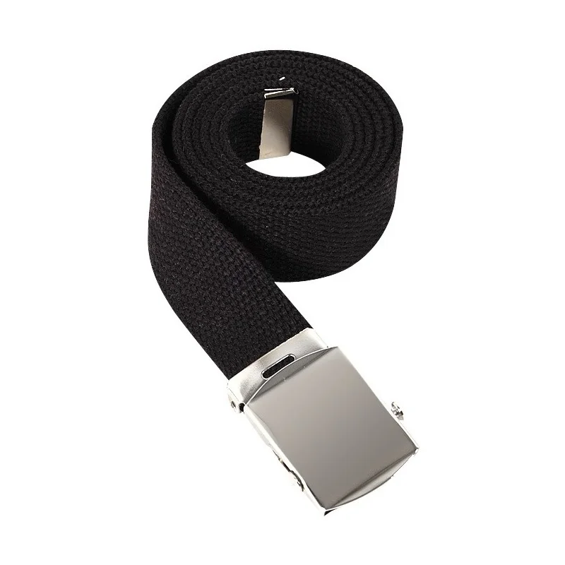 CEINTURE MILITAIRE NOIR (Boucle argentée)