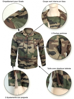 VESTE MILITAIRE ARMEE FRANCAISE CAMOUFLAGE OCCASION