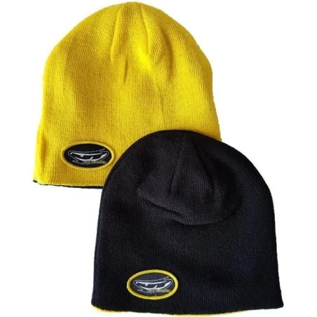 BONNET JT REVERSIBLE NOIR/JAUNE