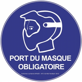 PANNEAU NF PORT DU MASQUE OBLIGATOIRE BLEU