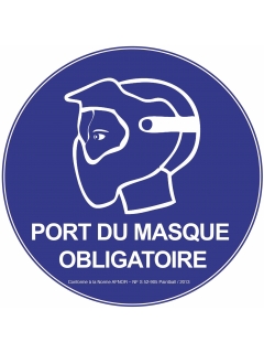 PANNEAU NF PORT DU MASQUE OBLIGATOIRE BLEU