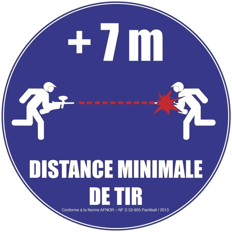 PANNEAU NF DISTANCE DE TIR BLEU