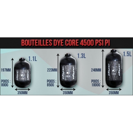 BOUTEILLE AIR DYE CORE 1.1L 300Bar NOIRE