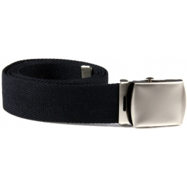 CEINTURE EN TOILE NOIR +BOUCLE ARGENT (4cm)