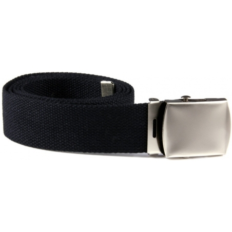 CEINTURE EN TOILE NOIR +BOUCLE ARGENT (4cm)