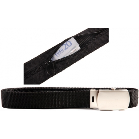 CEINTURE MILITAIRE NOIRE (Boucle argentée)