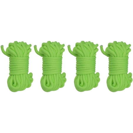 KIT 4 CORDES NYLON VERT FLUO 4MM (4M)