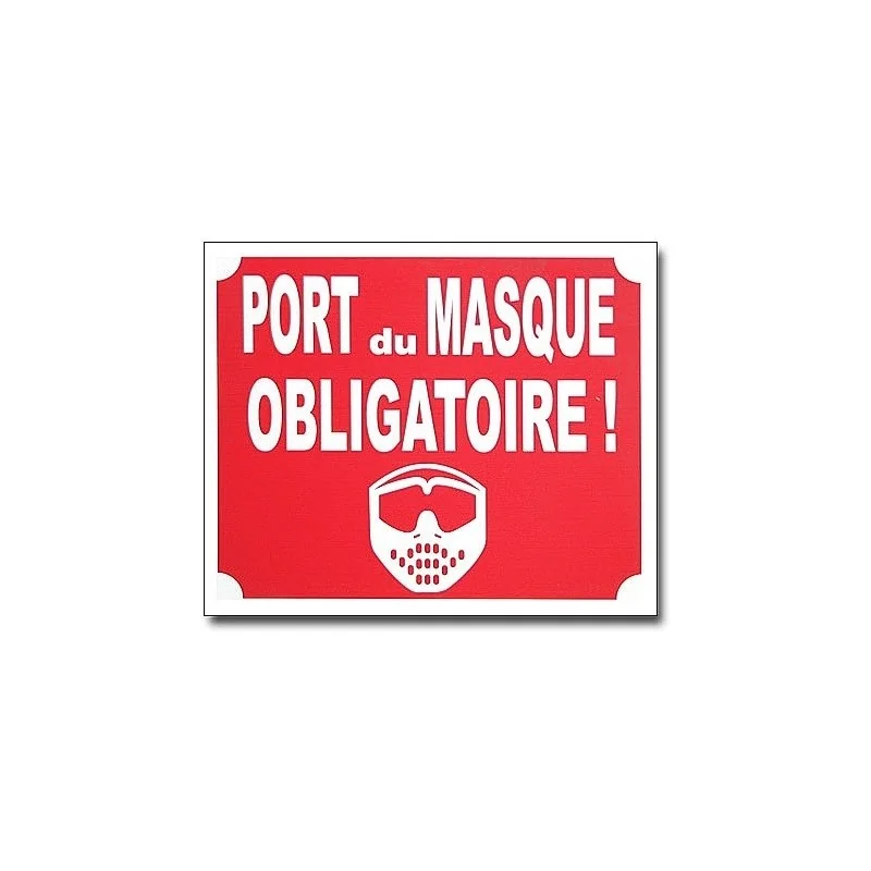 PANNEAU PORT DU MASQUE OBLIGATOIRE ROUGE