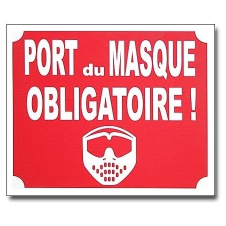 PANNEAU PORT DU MASQUE OBLIGATOIRE ROUGE