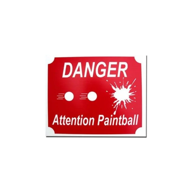 PANNEAU DANGER ATTENTION PAINTBALL ROUGE