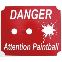 PANNEAU DANGER ATTENTION PAINTBALL ROUGE