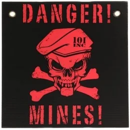 PANNEAU 101 INC DANGER MINES NOIR/ROUGE (30x30cm)