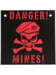 PANNEAU 101 INC DANGER MINES NOIR/ROUGE (30x30cm)