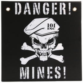 PANNEAU 101 INC DANGER MINES NOIR/BLANC (30x30cm)