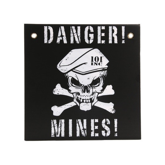 PANNEAU 101 INC DANGER MINES NOIR/BLANC (30x30cm)